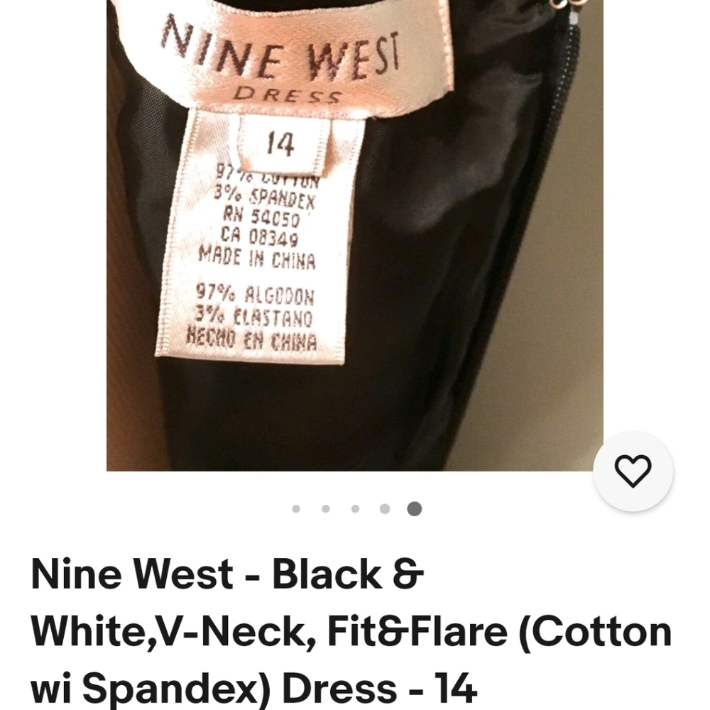Nine West black and white, size 14 - Picture 5 of 6